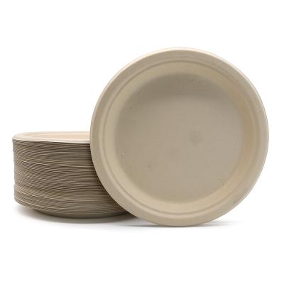 China Minimalist Customizable Biodegradable Disposable Dinner Plate Of Greaseproof And Waterproof Eco-Friendly Bagasse Birthday Paper Plate for sale