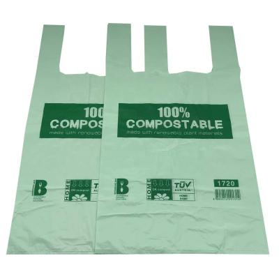 China Wholesale Biodegradable Biodegradable Grocery T-shirt Plastic Bags Custom Compostable Shopping Bags for sale