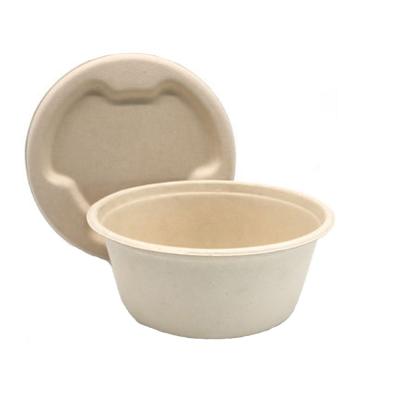 China 500ML Traditional Disposable Soup Bowl Organic Environmental Friendly Takeaway Sealed Bowl for sale