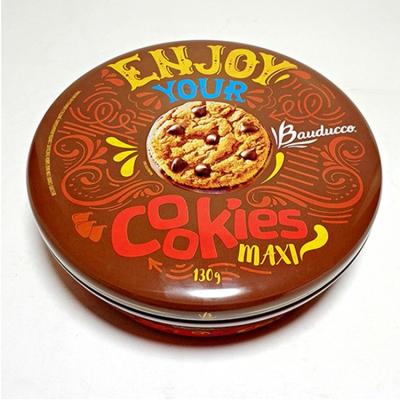 China Tinplate Metal Material Eco-friendly Packaging Large Round Empty Cookie Tins Packaging Food Box Cookies Tin Box for sale