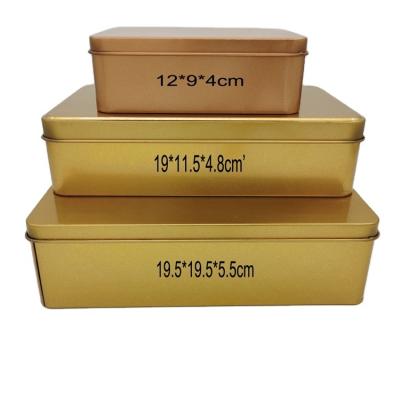 China Recyclable 3-Piece Set Rectangle Boxes For Jewelry Gift Packaging Frosted Iron Metal Small Boxes For Candy for sale