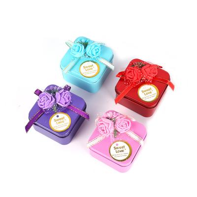 China Small Square Foam Gift Iron Handmade Sticky Box Eco-Friendly Material Candy Box Wedding Decorations Mother's Day Decor for sale