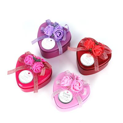 China Valentine's Day Butterfly Wedding Candy Gift 7cm Handmade Sticky Iron Box Jewelry Heart Shaped Box Eco-friendly Package Material for sale