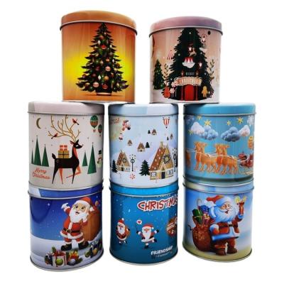 China Eco-friendly Material Candy Bucket Christmas Storage Bucket Hand Bucket Bucket Miscellaneous Metal Tin Box With Lid for sale