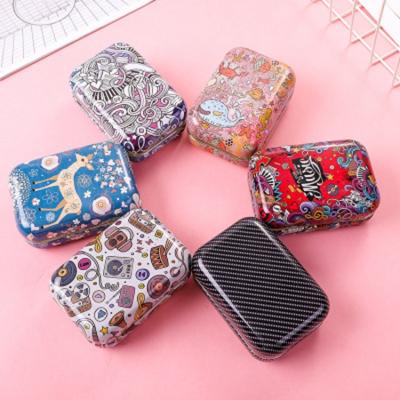 China Eco-friendly Material Photo Customized Tinplate Even Cover Mini Rectangle Storage Metal Jewelry Box for sale