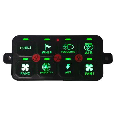 China ABS Auto Accessories Marine Switch Panel Control Box 8 Strip Off Road Marine Switch Panel 12V for sale