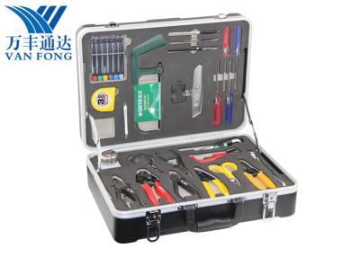 China 26 Tools In One Case Fusion Splicing Tool Kit Fiber Optic Cable Construction Tools for sale