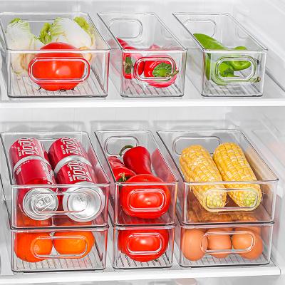 China Freshness Keeping Bestselling Kitchen Drawer Refrigerator Organizer Transparent Food Storage Container With Handle for sale