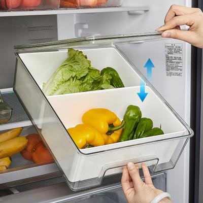 China Freshness Keeping Clear Kitchen Drawer Fridge Organizer Food Storage Container for sale