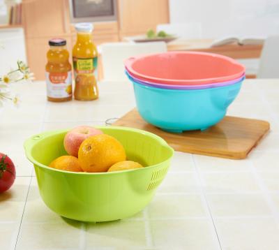 China Viable Hot Selling Plastic Kitchen Washing Basket Drainer Colander Strainer for sale