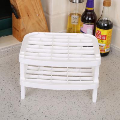 China Sustainable Hot Selling Plastic 2 Layer Kitchen Dish Storage Rack for sale