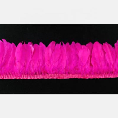 China Clothing Accessories Design Party The Latest Trimming Show Goose Feather Fringe Feather Trim Hairy Dyed Goose Feather Trimming for sale