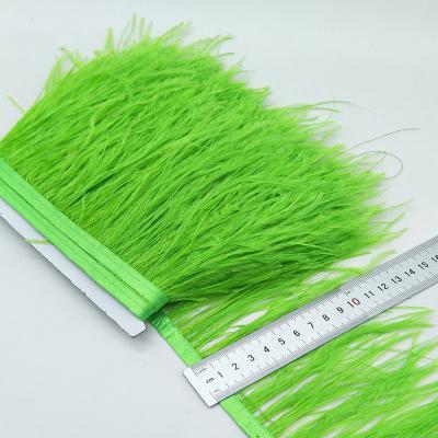 China Dress Accessories Good Quality Dyed YarnOstrich Feather Garment Feather Trim Ostrich Feather Fringe Trim for sale