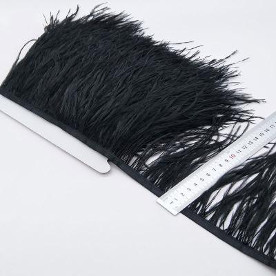 China Ehfeather Garment 8-10cm Ostrich Feather Trims Dyed 112 Multi Colors Feather Satin Ribbon Fringes Trims For Costumes for sale