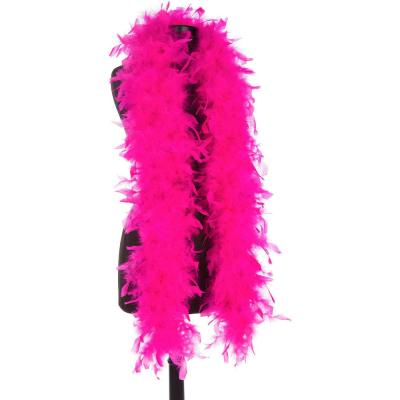 China event & Party Supplies Fantastic CHINA Factory 2yards 80G/Piece DIY Decoration Dyed Hot Pink Turkey Chandelle Feather Boas And Scarves for sale