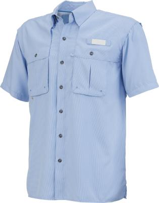 China Men's Mini Check Short Sleeve Shirt Anti-UV Fishing-Out for sale