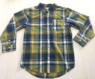 China QUICK DRY QUICK DRY Long Sleeve Shirt 100% Cotton Plaid Shirt For Kid for sale