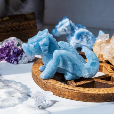 China China Crafts Wholesale Natural High Quality Folk Stone Crystals Calcite Blue Flying Dragon Healing For Home Decoration for sale