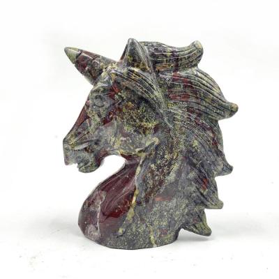 China China Wholesale Natural Quartz Hand Carved Dragon Blood Stone Unicorn Crystal Animal For Healing for sale