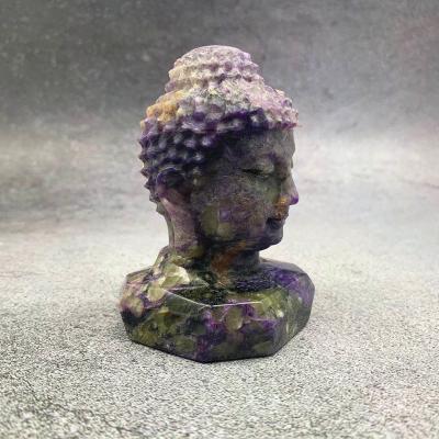 China Wholesale Natural China Gemstone Hand Engraving Folk Crafts Charoite Buddha Crystal For Healing for sale