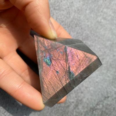 China Wholesale Natural Carved Purple Labradorite Crystal Pyramid For Feng Shui Decoration China Crystal Pyramid Crystal Folk Crafts for sale