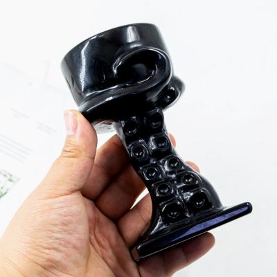 China China hot sale obsidian octopus cup black people open carving natural healing crystal stones for fengshui for sale