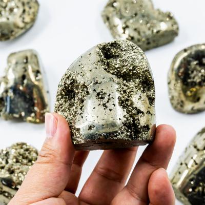 China China pyrite crafts crystal healing high quality polished freeform carving stones for feng shui for sale