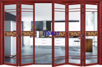 Chine Portes françaises en aluminium en bois de villas de luxe, portes en aluminium externes de profondeur de 120mm à vendre