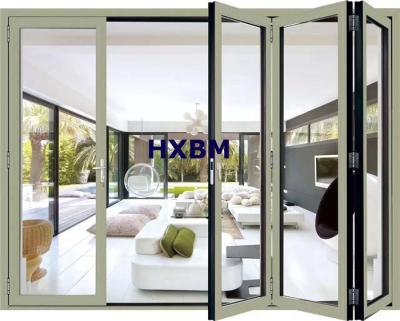 China EPDM External Aluminum Folding Doors 12A Glass 75mm Depth for sale