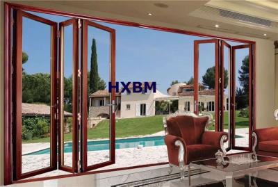 China Large Size Aluminum Folding Doors Color Customized Double Glazed Powder Coated for sale