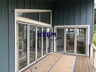 China Anodized Glass Aluminum Folding Doors Electrophoresis EPDM For Building for sale