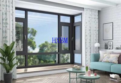 China PVDF Color double glazed soundproof Aluminum Casement Windows Thermal Break for sale