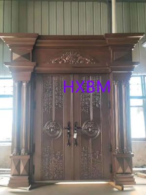 China Electrophoretic Painting 100mm Leaf Main Entry Doors For Villa for sale