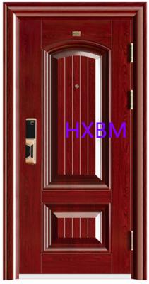 China Wood Color Anti Theft Exterior Main Entry Steel Security Doors For Luxury Home for sale