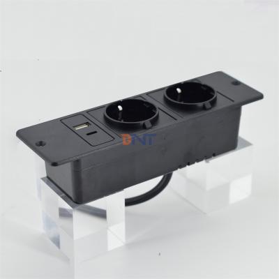 China CE Approved high quality eu 2-plug desktop sofa socket with usb a+c socket set for sofa TV cabinet Te koop