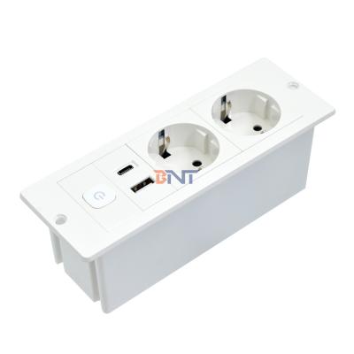 China OEM/ODM ABS EU Standard 5V 2.1A Power USB A+C Charging Socket Built-In Desk/Sofa Hotel/Bar/Meeting Room Outlet for sale