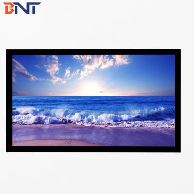 China Bnt200 Inch Matte White Fabric Fast Fold Projector Screen with Square Aluminum Metal Folding Frame for sale