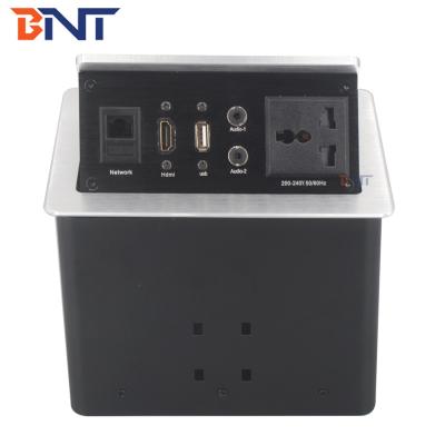 China Conference Desktop Power Sockets , Pneumatic Table Pop Up Socket Box for sale