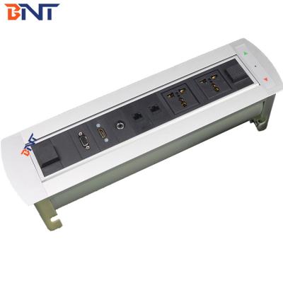 China Electrical Conference Table Socket Square Corner With HDMI / VGA  / 3.5 Audio for sale