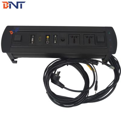 China Motorized Conference Table Socket , Table Hidden Rotating Electrical Outlet for sale