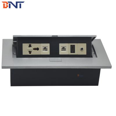 China Hidden 3.5 Audio Desk Pop Up Sockets Black Matte ,  Power Supply Plug For Tabletop for sale