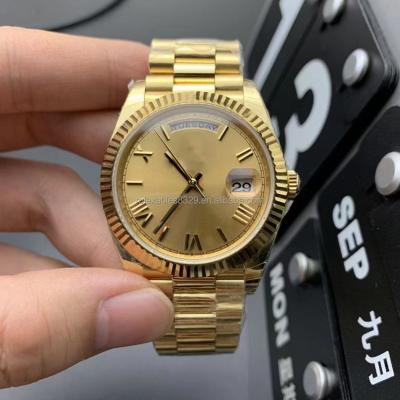 China High Quality Auto Date OEM Automatic Men Watch Stainless Steel Leather Waterproof Luxury Mechanical Watch for sale