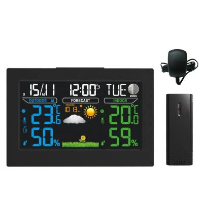 China Wireless home/office color weather station with outdoor sensor, large LCD screen for sale