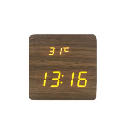 China Multifunctional Wooden Calendars Digital Clock With Alarm for sale