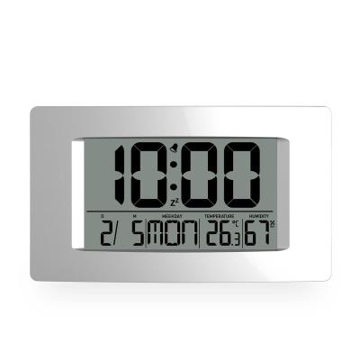 China Calendars Radio Controlled Digital Wall Clock With Temperature And Humidity for sale