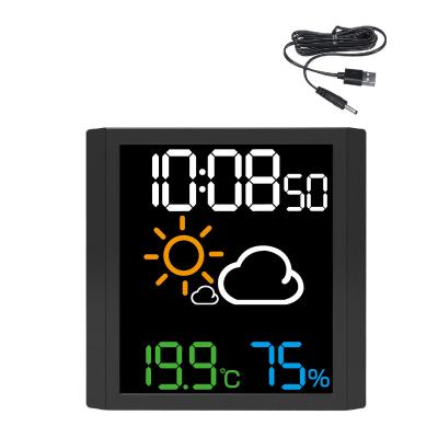 China Large Calendars VA LCD Display Radio Digital Controlled Wall Clock Decor for sale