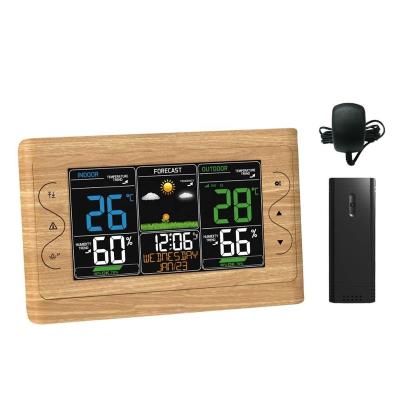 China Class 433mHz Color Display Wireless Weather Station Clock With Outdoor Sensor for sale