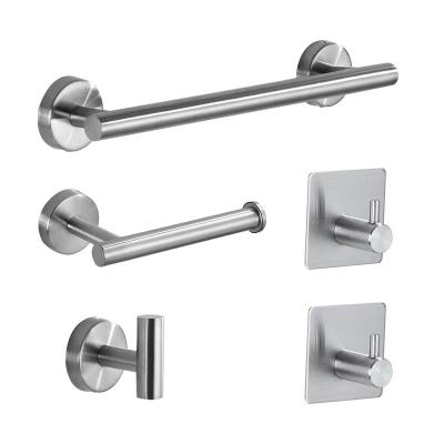 China Modern Stainless Steel 4 Piece Bathroom Hardware Set Towel Rail Kit Wall Mounted Bathroom Accessories Set for sale