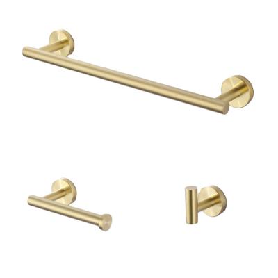 China Modern Hot Sale Stainless Steel Bathroom Hardware Set Golden for sale