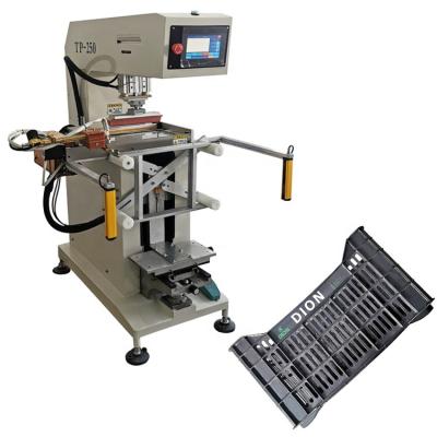 China factory mini 2 color semi automatic servo pad printing machine iron body for case boxes big logo for sale